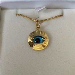 Real gold necklace (evil eye pendant) and chain